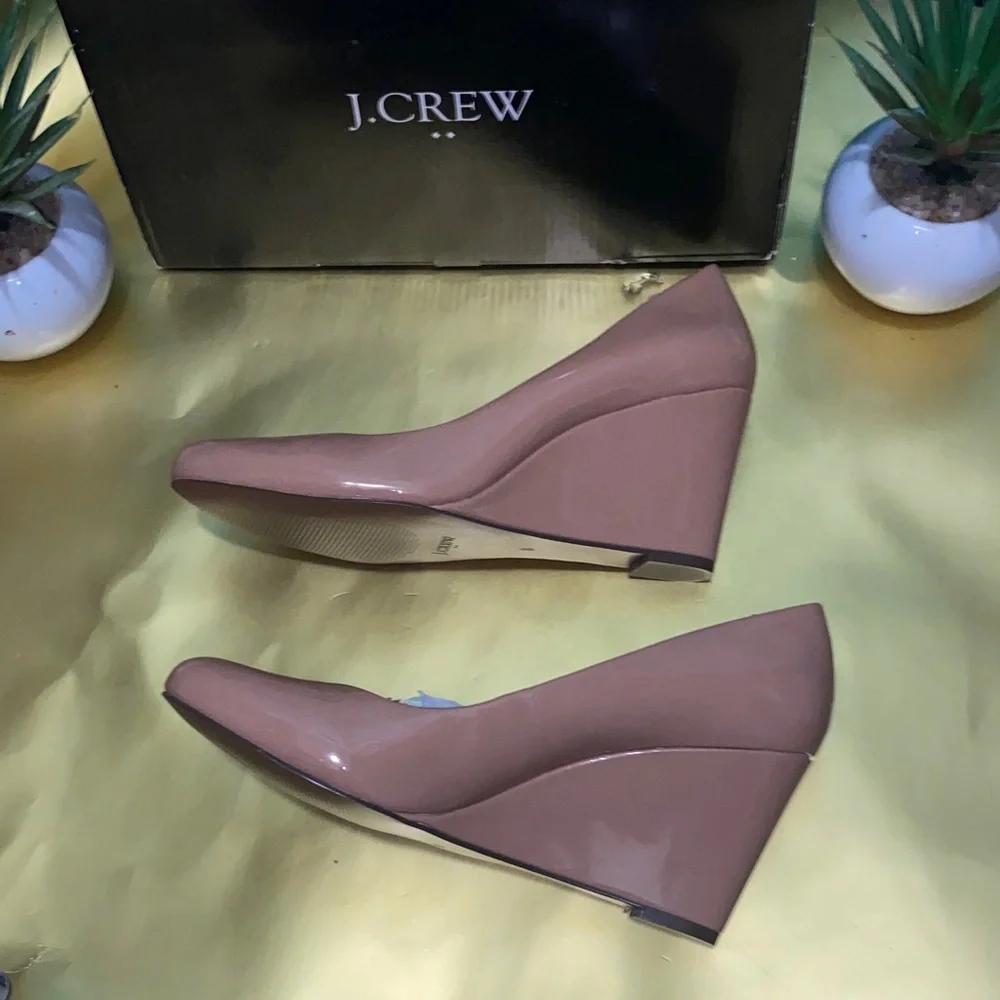 Nwt J. Crew Women's wedges peach 🍑 and box size 8 - Picture 5 of 8